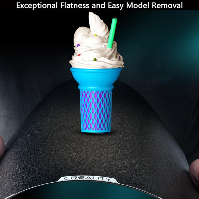 KOYOFEI مجموعة لوحة بناء PEI ذات الملمس من Creality K2 Plus، منصة فولاذية ربيع PEI مقاومة للحرارة والتآكل مع تصميم فوهة مسح ل K2 Plus 370x370mm - Image 4
